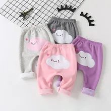 Зимние Модные Популярные штаны-шаровары с героями мультфильмов детские плотные теплые леггинсы с рисунком облака для маленьких мальчиков и девочек, штаны, брюки 40