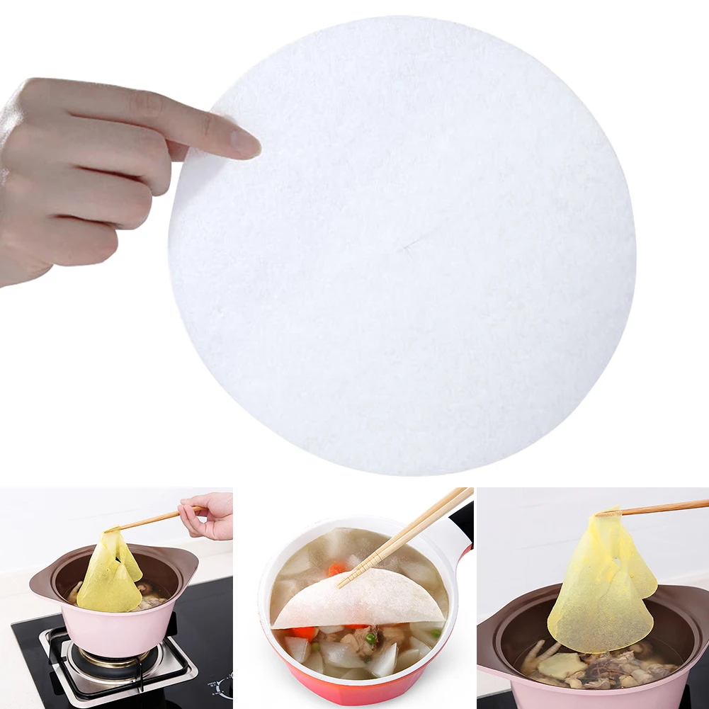12pcs Round Filter Healthy Make Soup Oil Absorbing Paper Home Restaurant Tool Kitchen Food Professional Floating Foam Disposable