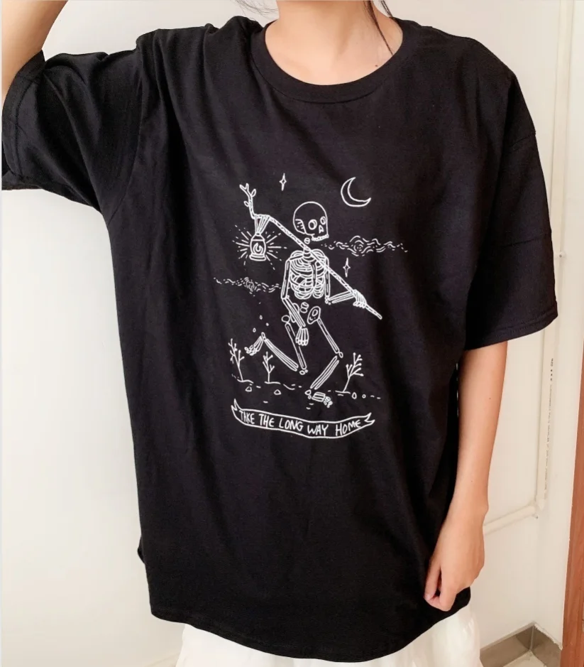 Skeleton T Shirt Take the Long Way Home 
