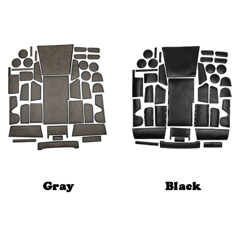 For Lincoln Aviator 2020 Leather Door Slot Mat Car Water Cup Anti-Skid Mat Central Control Interior Decorative Dust-Proof Mat