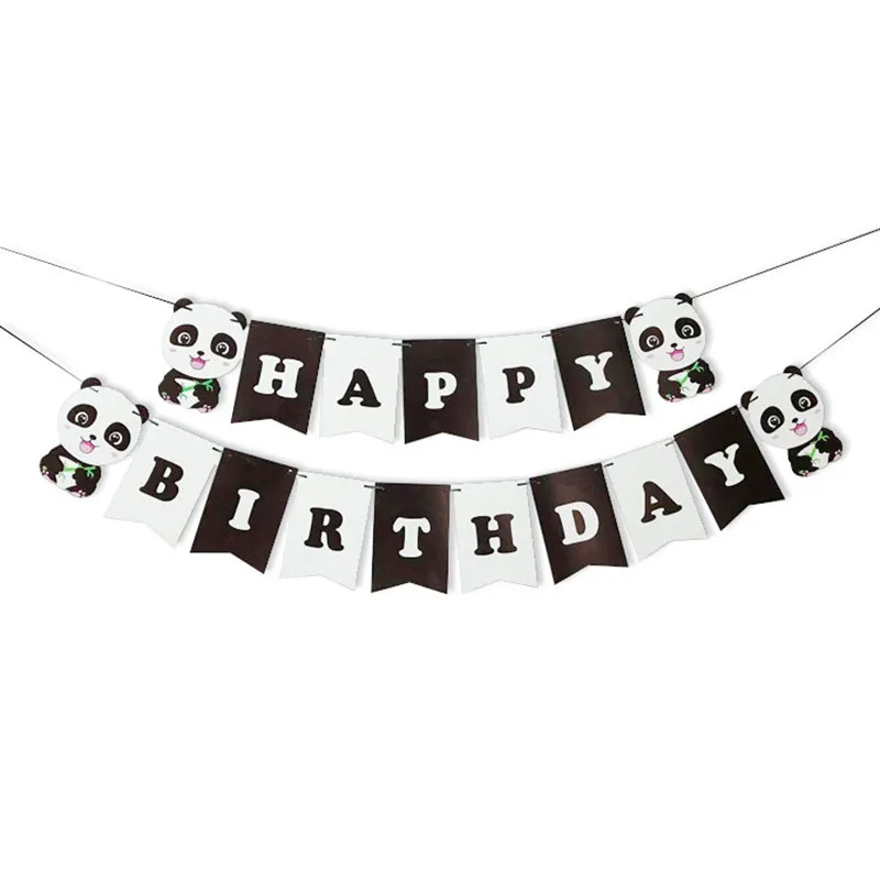 Панда стенд кекса 24 шт. обертка для кексов для День рождения наборы; детский душ вечерние пользу кекс украшения набор - Color: Banner 1set