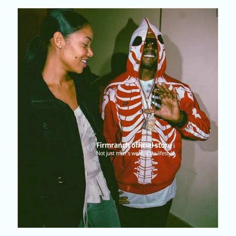 Kanye West Skeleton Zip up Hoodie jacket 1