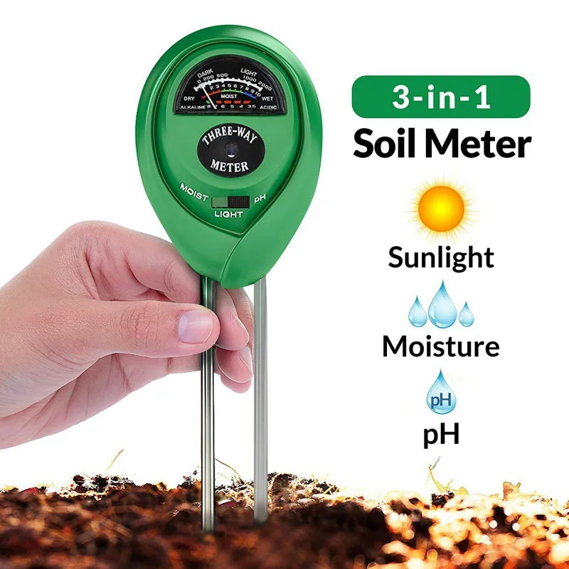

3-in-1 Soil Test Kit for Moisture/Light/pH Test Plant Care Soil Tester Soil PH Meter Plants Flowers Moist Tester Gardening Tools