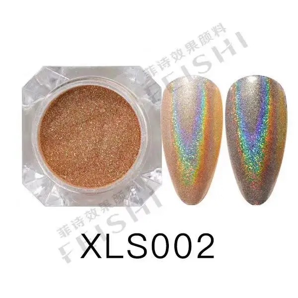 1g Glitter for Nails Holographic Dip Powder Mirror Polishing Chrome Pigments Nail Art Decorations Laser Dazzling Dust - Цвет: 002 1g