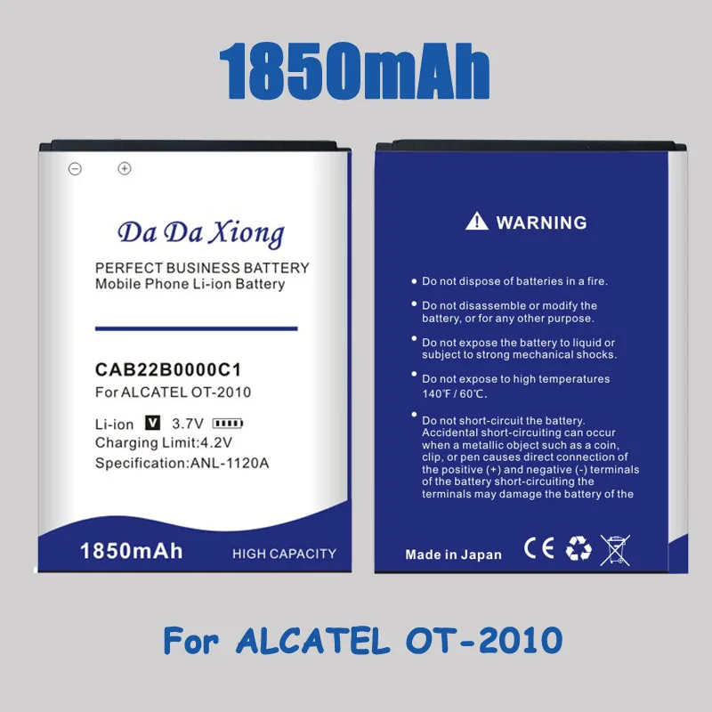 1850mAh CAB22B0000C1 CAB3010010C1 Аккумулятор для ALCATEL One Touch Женская фотография 665X 1010D 1030D 2012D |