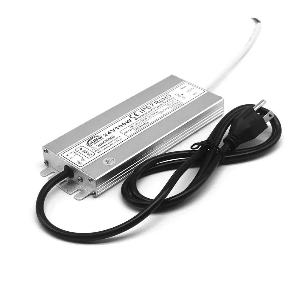 Водонепроницаемый IP67 источник питания DC12V DC24V 60 Вт 72 Вт 100 Вт 120 Вт 150 Вт трансформатор AC-DC 12 В 24 В внешний адаптер питания AU US EU UK вилка