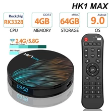 Мини Смарт ТВ-приставка Android 9,0 HK1 MAX 2,4G/5G Wifi RK3318 четырехъядерный BT4.0 телеприставка медиаплеер 4G 32G 64G 128G Google плеер