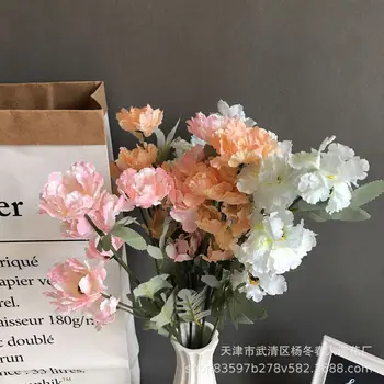 

Imitation Flowers 6 Head Snow Peony High-End Wedding Hall Set Hotel Flower Arrangement Road Lead Decoration Artificial Flower