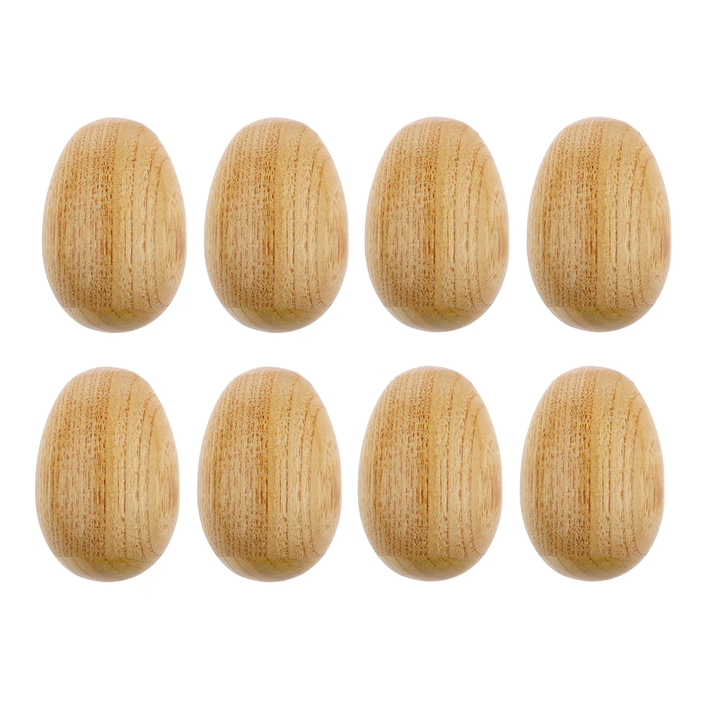 Handcrafted 8x Wooden Egg Shaker Hand Shakers Mini Percussion 6.5x4cm