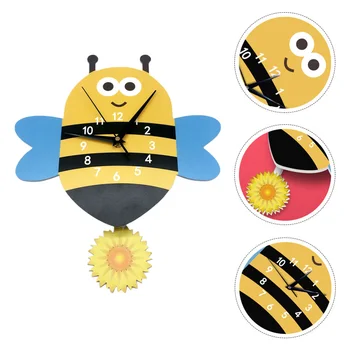 

Cartoon Bee Shape Wall Clock Mute Clock Hanging Clock without Battery for Room