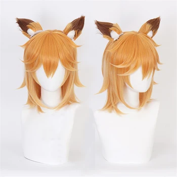 

Sewayaki Kitsune no Senko-san Senko Cosplay Wigs Synthetic Hair Orange Short Hair with a pair ears+ free wig cap