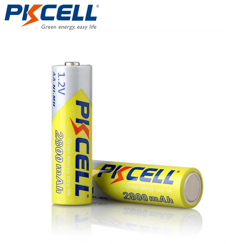 PKCELL Ni-MH AA батареи 2600 mAh-2800 mAh 1,2 V NiMh аккумуляторная батарея 2A батарея для фонариков камера игрушки - Цвет: 2PCS AA