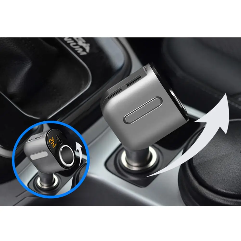3 порта DC12-24V USB Автомобильное зарядное устройство розетка для автомобильного прикуривателя Разветвитель адаптер питания с напряжением Авто дисплей аксессуары