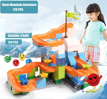

120PCS Building Blocks Marble Race Run Balls Track Funnel Slide Educational Bricks DIY Assemble Block Toy for Kids Gift