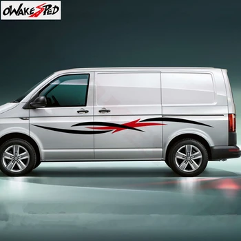 

Car Sticker Auto Body Door Side Stripes DIY Customized Stickers For Volkswagen Transporter T4 T5 T6 Outdoor Sport California