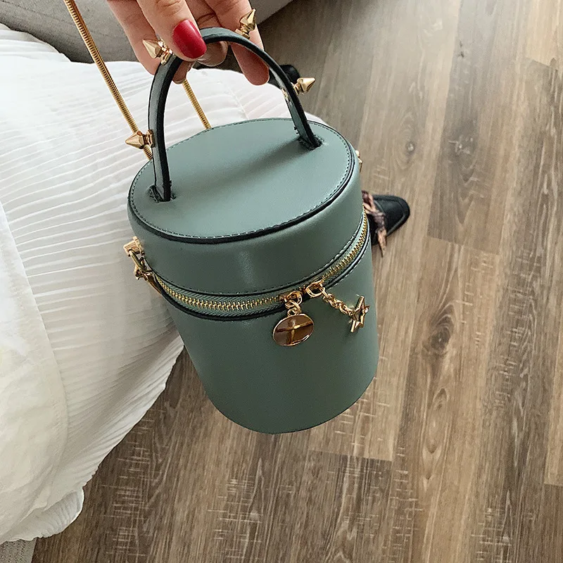 

A Generation of Fat WOMEN'S Bag 2019 New Style Fashion Korean-style INS Versatile Chain Shoulder round Barrel Bucket Bag