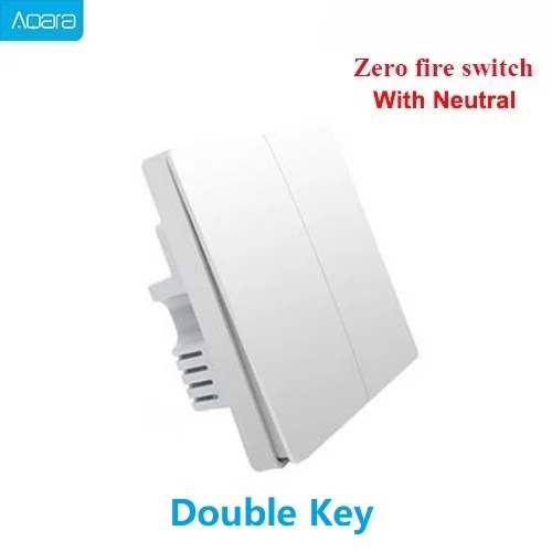 Aqara умный настенный выключатель провода один огонь ZeroFire линии двойной один ключ ZigBee Mijia/Aqara приложение управления - Цвет: 2key zerofire