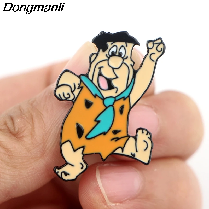 P4187 Dongmanli Flintstones металлические эмалированные булавки и броши для женщин модные нагрудные булавки рюкзак сумки значок подарки