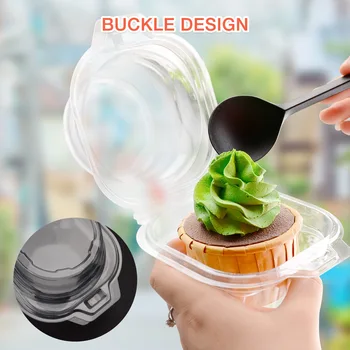 

100pcs Plastic Cupcake Packaging Box Cake Dome Containers Wedding Party Favor Boxes Supplies Cupcake Case Wrapper Wedding Party