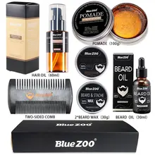 6 шт./компл. для стрижки волос, бороды, набор для ухода за волосами воск гребень эфирное масло Набор расчесок для Для мужчин MPwell