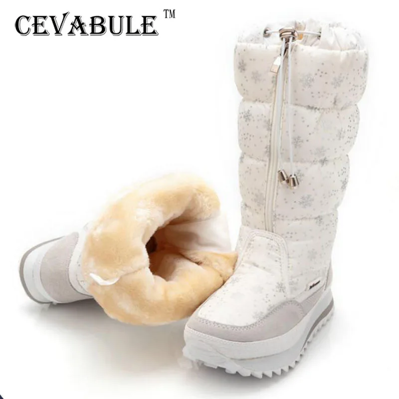 Женские зимние ботинки CEVABLUE женские теплые на танкетке бархатные Размеры 35