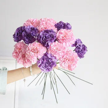 

5pcs Artificial Flower decoration Carnation Mother's Day Artificial Flowers Home Decoration Wedding Holiday Fake Flowers