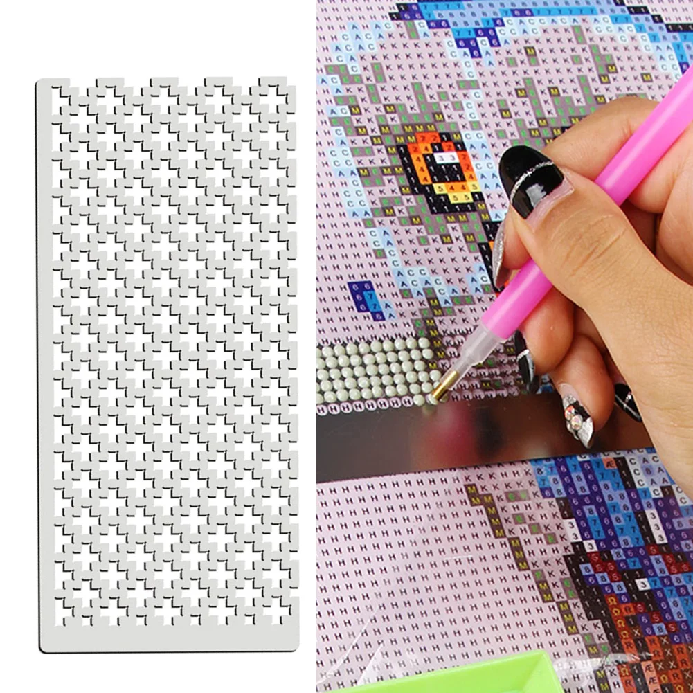 5D Cross Stitch DIY Tools Round/Square Diamond Painting Point Drill Net Ruler 
