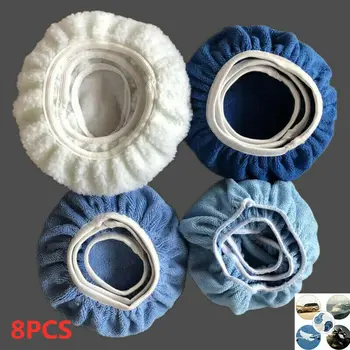 

8pcs Polisher 9-10Inch Car Microfiber Bonnets Polishing Pads Brand New