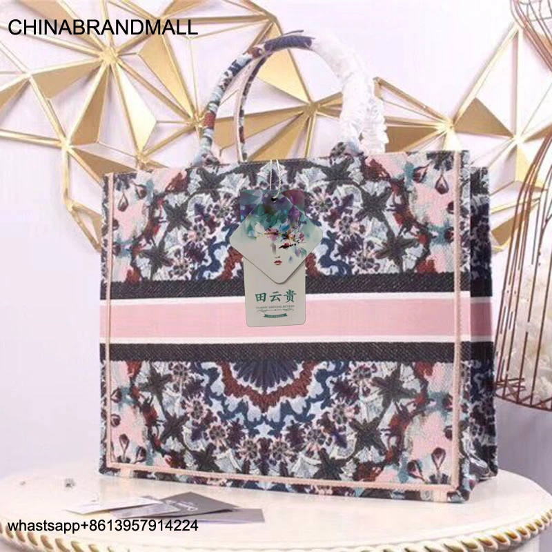 

2020 Newest Women Canvas Designer Book Tote Shoulder Bag High Quality Letters Print embroidery Female Shopping Handbag