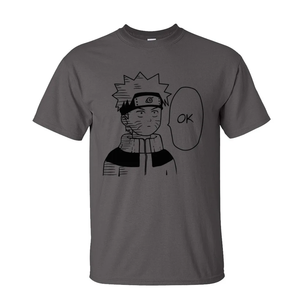 Tees Ok Summer/Fall Coupons Printed Short Sleeve 100% Cotton Crewneck Men's T-shirts Printed T-Shirt Wholesale Ok - Naruto-179 dark