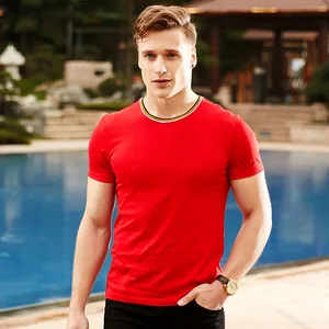 MRMT 2024 Brand New Men's T Shirt Pure Color Short-sleeved Young Silk Cotton T-shirt for Male Round Neck Slim Fit Tops Tshirt