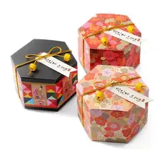 50 шт. подарочные коробки с цветком сливы, складная бумажная коробка, Свадебная коробка для конфет, упаковка для конфет, коробочка для конфет на вечеринку