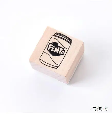 Винтаж милые еда Кофе печать растения DIY Деревянные и резиновые штампы для скрапбукинга канцелярские Скрапбукинг штамп Стандартный 3x3 см - Цвет: 1