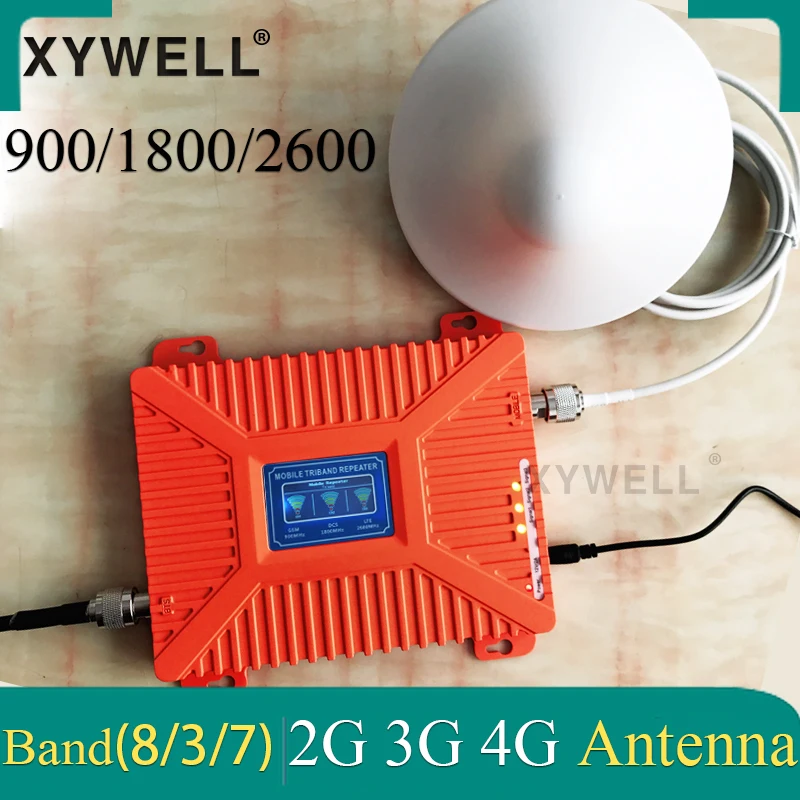 XYWELL Voice+ 2G 3G 4G ретранслятор сигнала с тремя полосами GSM 900 DCS 1800 FDD LTE 2600 Усилитель сотового сигнала Мобильный усилитель