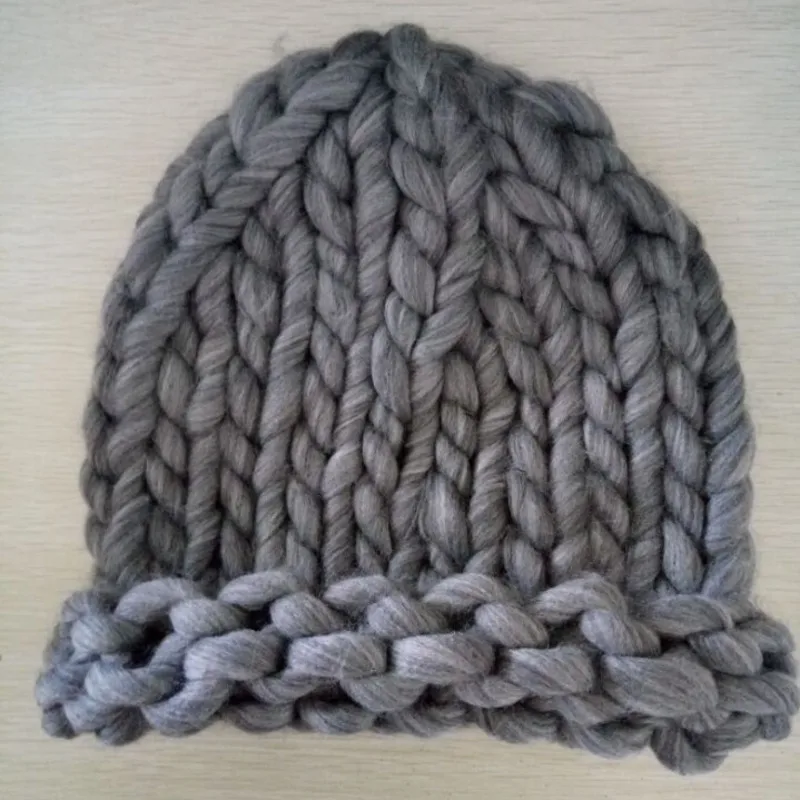 Новая Крупная вязка шерстяные зимние шапки для женщин Pachytene игольчатое плетеное шапочка