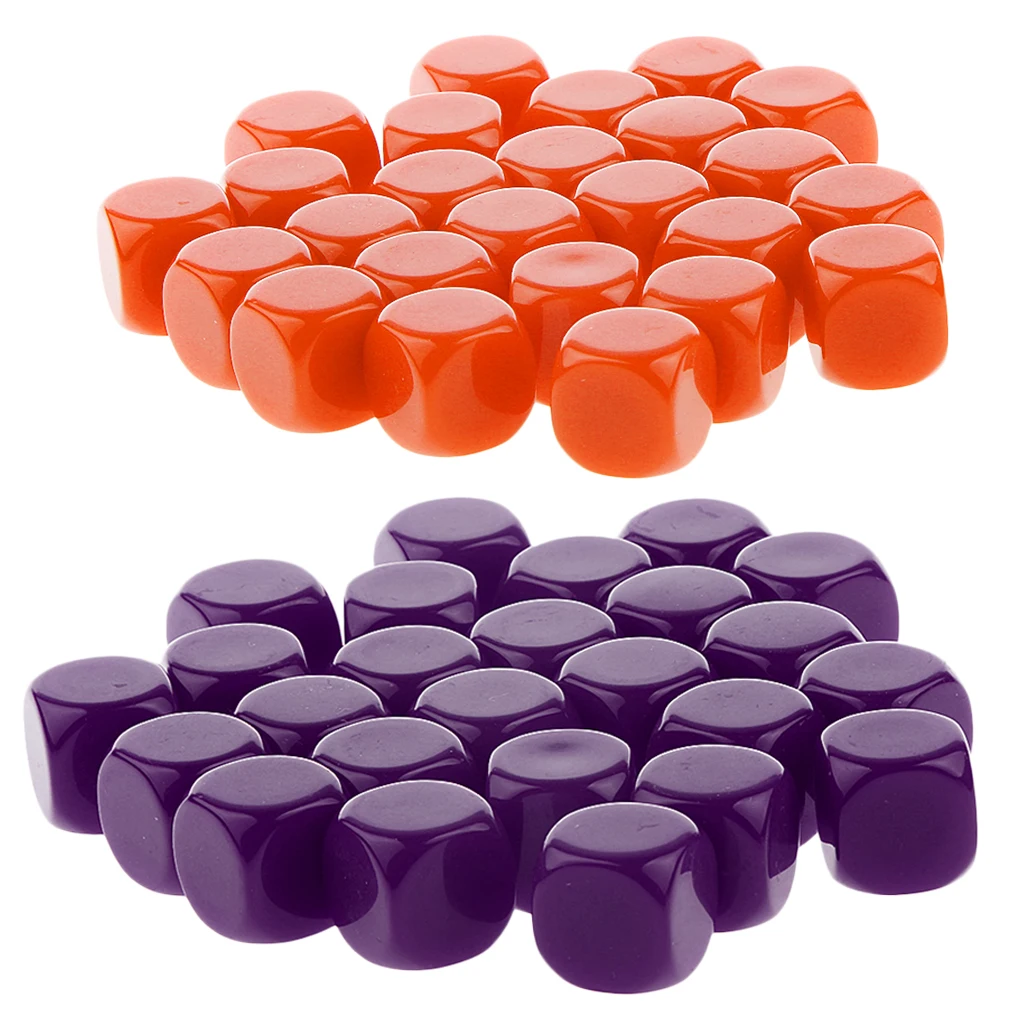 50pcs Opaque Blank Dice D6 Replacement Dices for D&D RPG MTG Party Board Game Casino Supplies