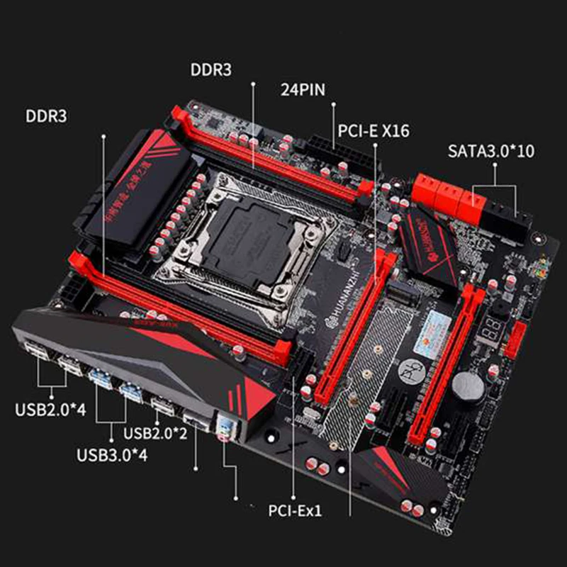 HUANANZHI X99 LGA2011-3 материнская плата с M.2 NVMe материнская плата со слотом с Процессор Ксеон E5 2678 V3 SR20Z 12-жильные 24 нить