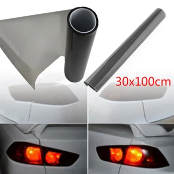 

Smoke Lamp Cover Film PVC Waterproof Light Black 30x100cm Headlight Taillight Dashboards