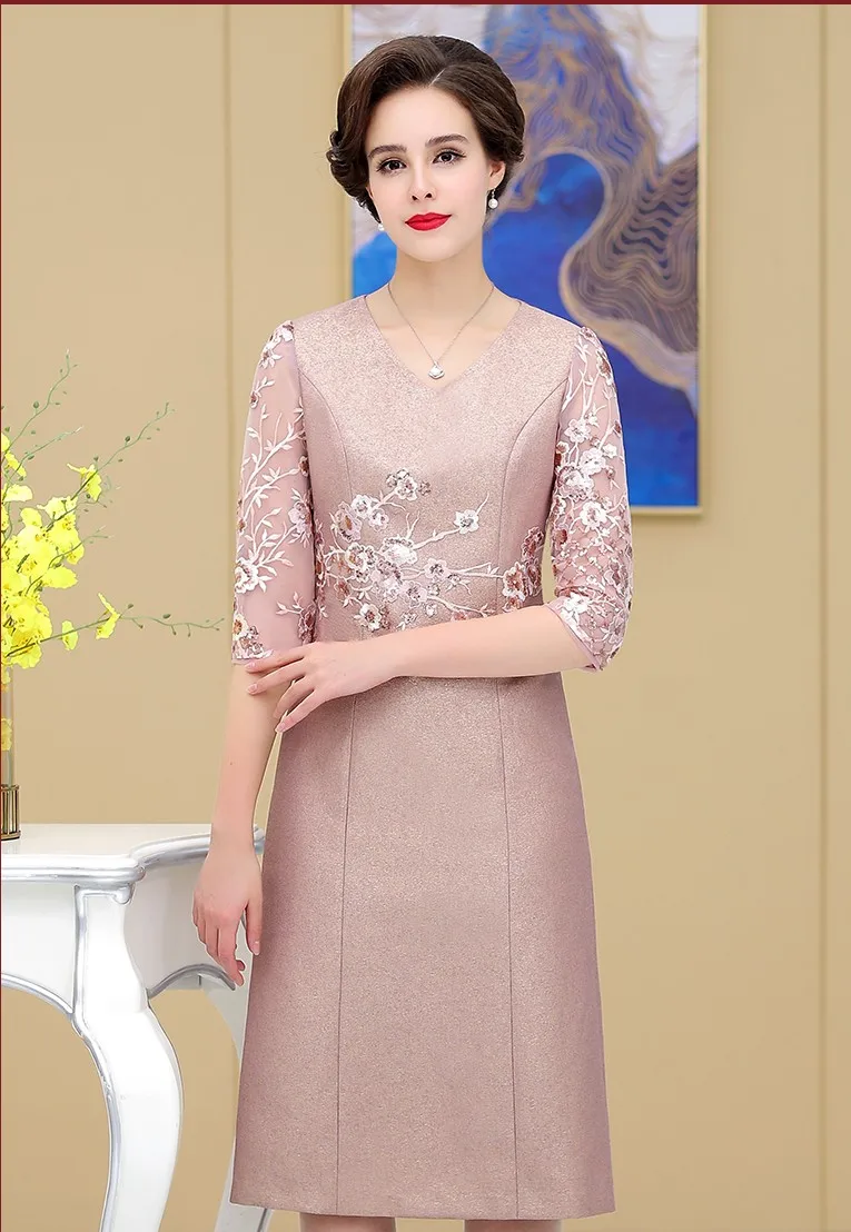 

Elegant Lace Mother of the Birde Dresses 2019 Mermaid Half Sleeve Long Wedding Events Party Prom Women Dresses
