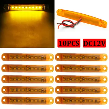 

10pc High Quality Amber 9-LED Sealed Side Marker Clearance Light For Truck Trailer Lorry 12V Waterproof And Shockproof