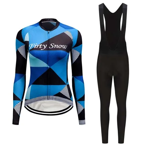 Женские зимние термальные флисовые велосипедные Джерси наборы велосипедная одежда для езды на горном велосипеде костюм форма для триатлона комплекты одежды для верховой езды - Цвет: Sets 1