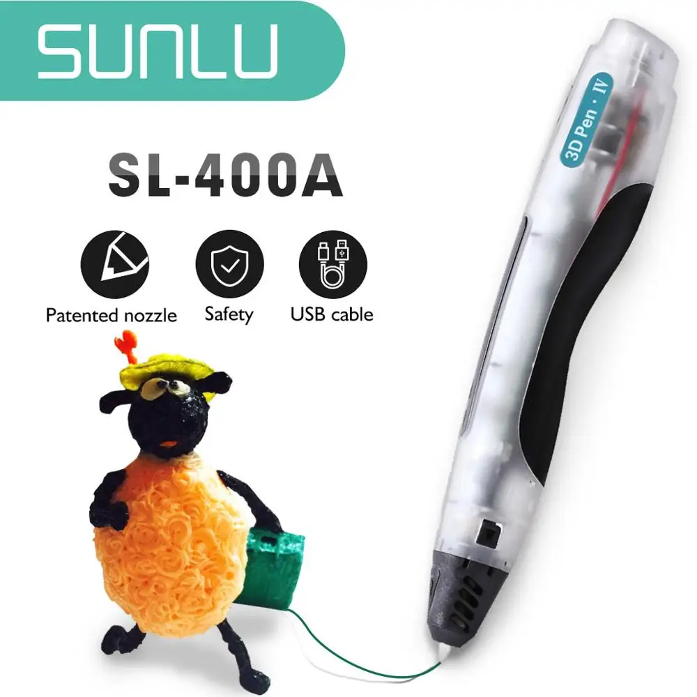 

SUNLU 3d Graffiti Pen SL-400A Support PCL Filament Low Temperature Safer Use For Kids 3D Printing Pens Birthday Gift