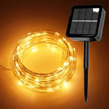 Светодиодный светильник на солнечных батареях/USB 10 м/20 м/30 м светодиодный гирлянды сказочные Праздничные рождественские гирлянды солнечные садовые Водонепроницаемые огни