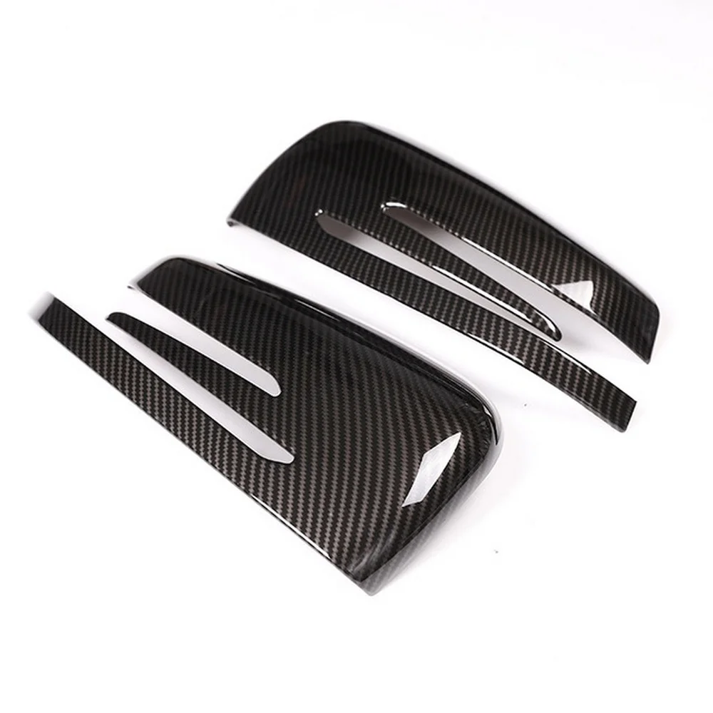 

2 pcs Carbon Fiber Chrome Side Door Rearview Mirror Cap Cover Trim kit For Mercedes Benz A CLA GLA GLK W176 W117 X156 X204