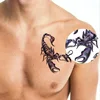 Pegatina de tatuaje impermeable 3D de escorpión y Rey para hombre, calcomanías de tatuaje temporales Unisex, arte corporal ► Foto 2/5