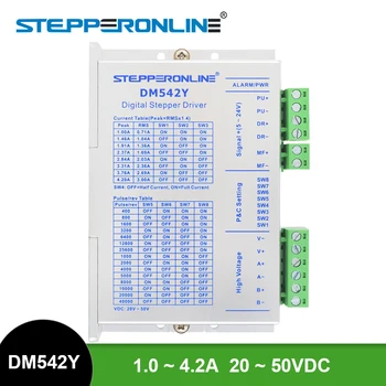 

DM542Y Stepper Motor Driver 2-phase Digital Stepper Motor Controller 1.0-4.2A 20V-50VDC for Nema 17/Nema 23/Nema 24 Step Motor