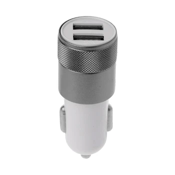 

Auto Aluminium Dual USB 2.1A Charge Car Cigarette Lighter Adapter Cable Sockets E7CA