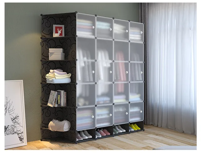GYQWJPC Armario simple de tela plegable de tela, armario de almacenamiento  de ropa, montaje de bricolaje, marco reforzado, organizador de dormitorio