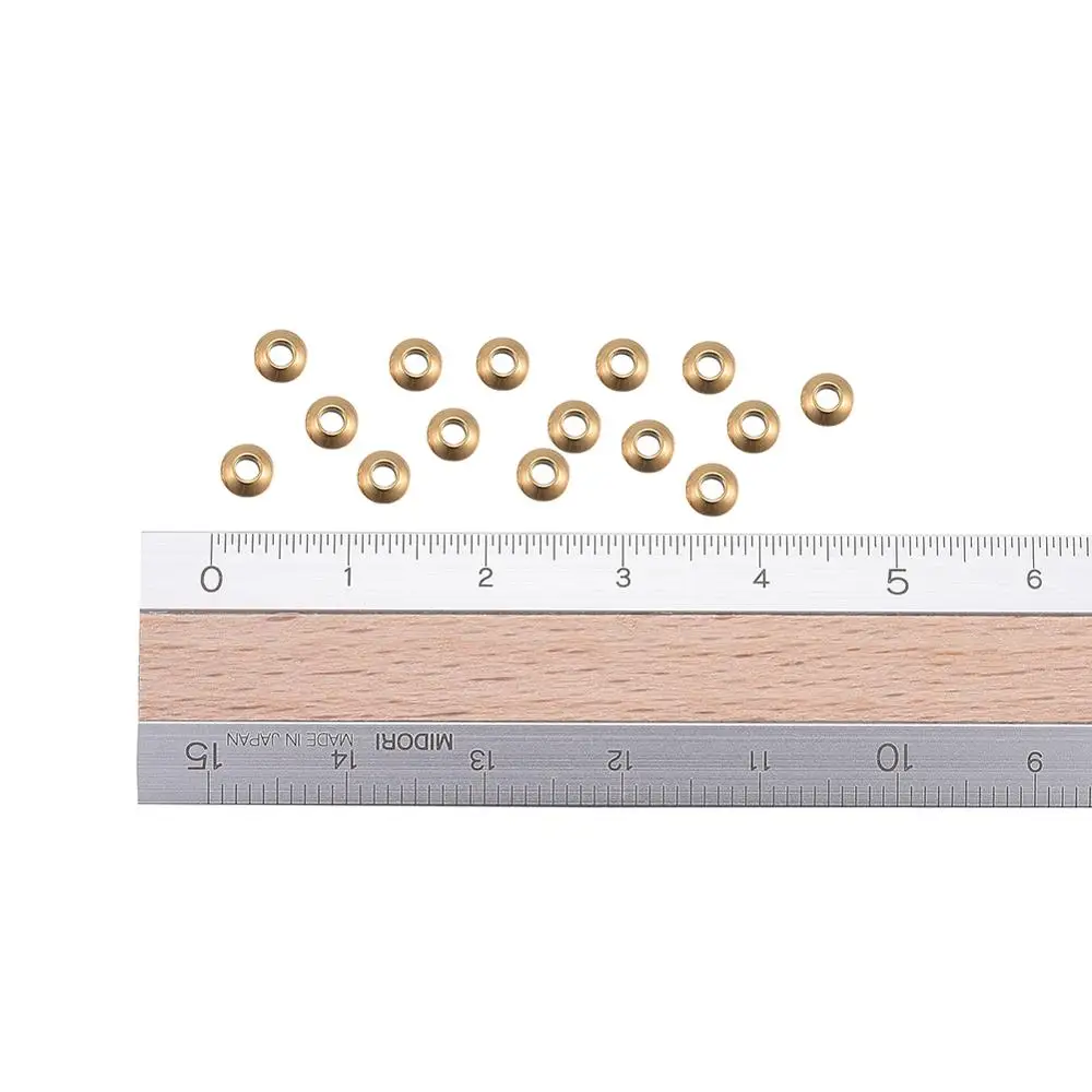 100pcs 304 Stainless Steel Flat Round Bead Spacers Metal Loose Beads for DIY Bracelet Jewelry Making 4x2mm,Hole:1.5mm