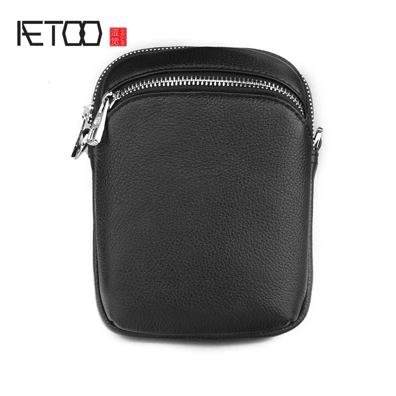 

AETOO Leather shoulder bag, men's top layer cowhide multifunctional crossbody bag, outdoor sports and leisure trend men's bag